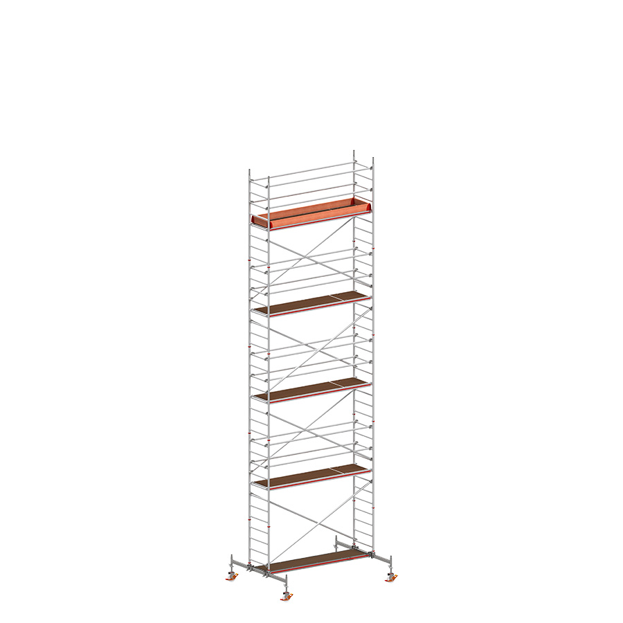 [049833] Andamio móvil con traviesas de apoyo y 1 plataforma de trabajo - Dim.: 3048x2100x9820h mm - Aluminio