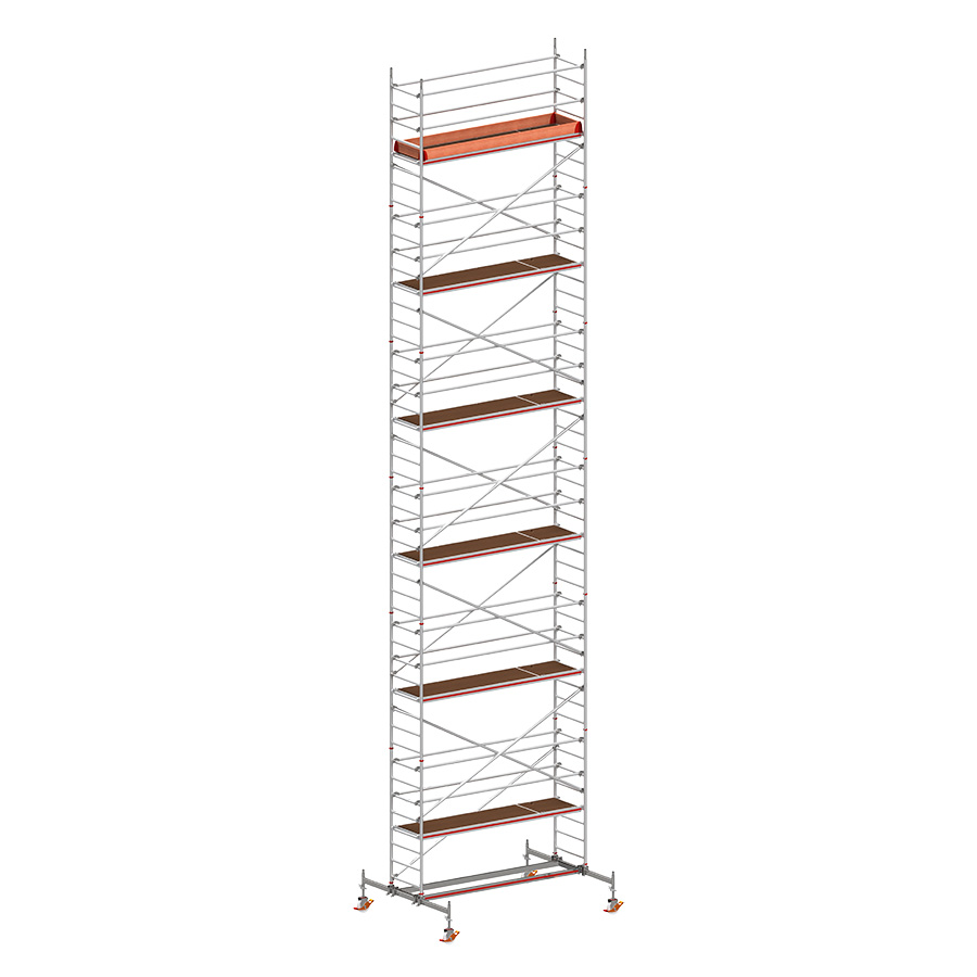 [049836] Andamio móvil con traviesas de apoyo y 1 plataforma de trabajo - Dim.: 3048x2100x12820h mm - Aluminio