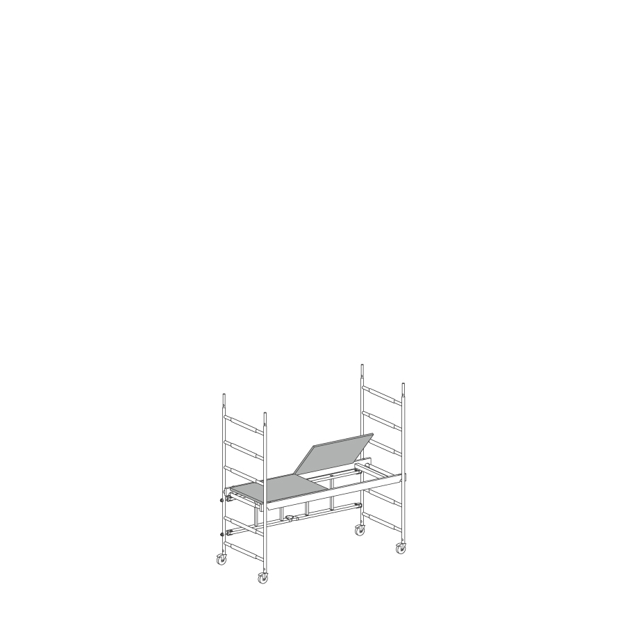 [049865] Andamio de aluminio de seguridad sin estabilizadores y con 1 plataforma - Dim.: 1580x720x1830h mm - Aluminio