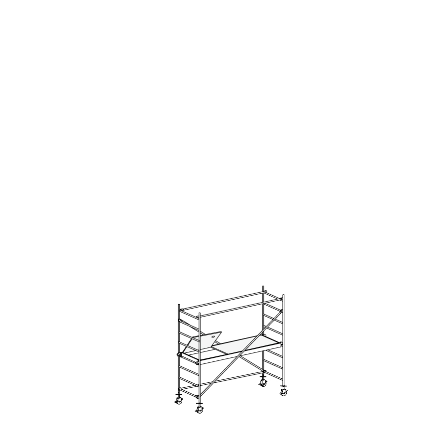 [049870] Andamio de aluminio de seguridad sin estabilizadores y con 1 plataforma - Dim.: 1985x735x2490h mm - Aluminio