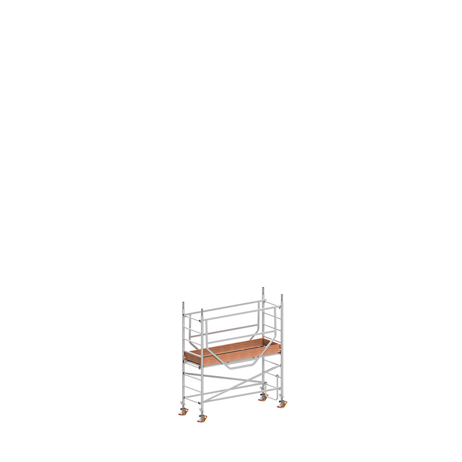 [049895] Andamio de aluminio de seguridad sin estabilizadores y con 1 plataforma - Dim.: 2165x705x2490h mm - Aluminio