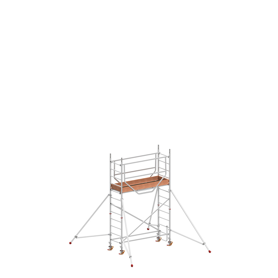 [049899] Andamio de aluminio de seguridad con estabilizadores y con 1 plataforma - Dim.: 2165x705x3490h mm - Aluminio