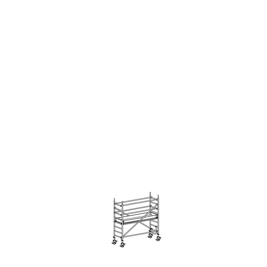 [049910] Andamio móvil de calidad profesional con 1 plataformal - Dim.: 2535x735x2640h mm - Aluminio