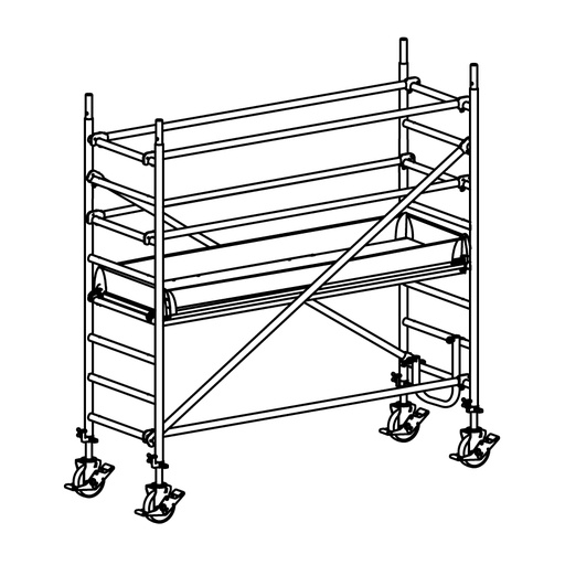[049910] Andamio móvil de calidad profesional con 1 plataformal - Dim.: 2535x735x2640h mm - Aluminio
