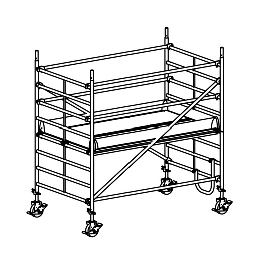[049922] Andamio móvil modular con 1 plataforma - Dim.: 2548x1385x2640h mm - Aluminio