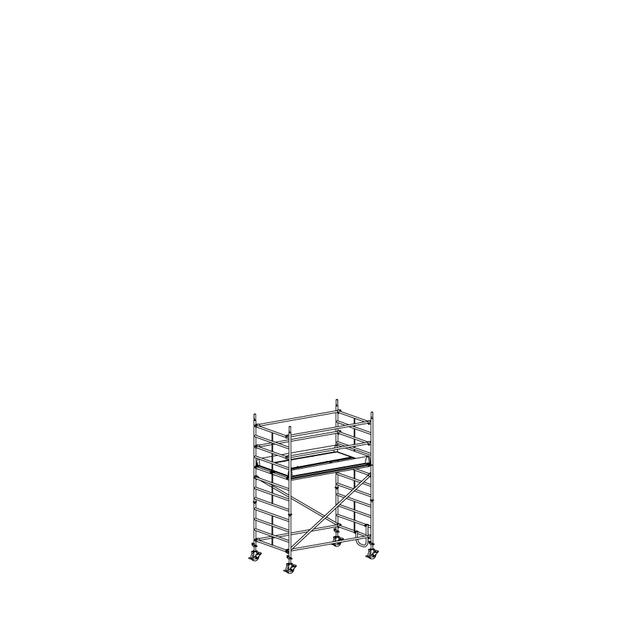 [049923] Andamio móvil modular con 1 plataforma - Dim.: 2548x1385x3640h mm - Aluminio