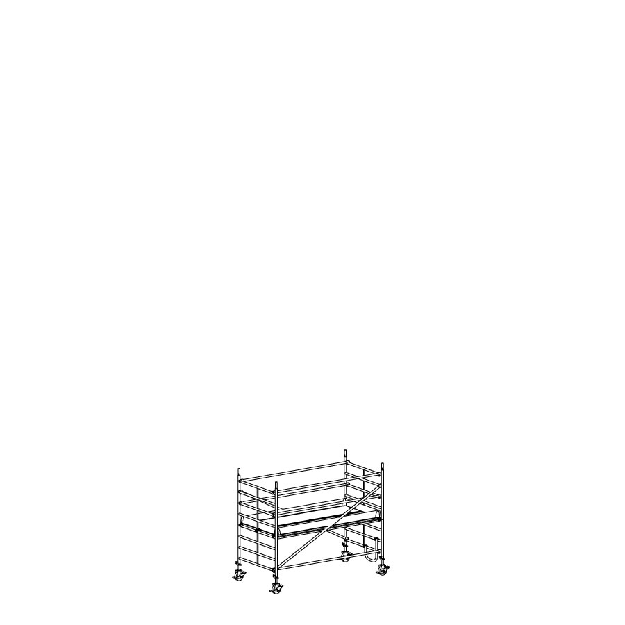 [049944] Andamio móvil modular con 1 plataforma - Dim.: 3048x1398x2640h mm - Aluminio