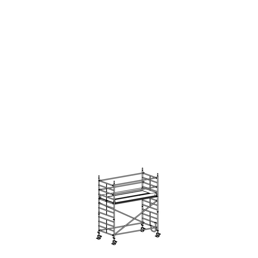 [049945] Andamio móvil modular con 1 plataforma - Dim.: 3048x1398x3640h mm - Aluminio