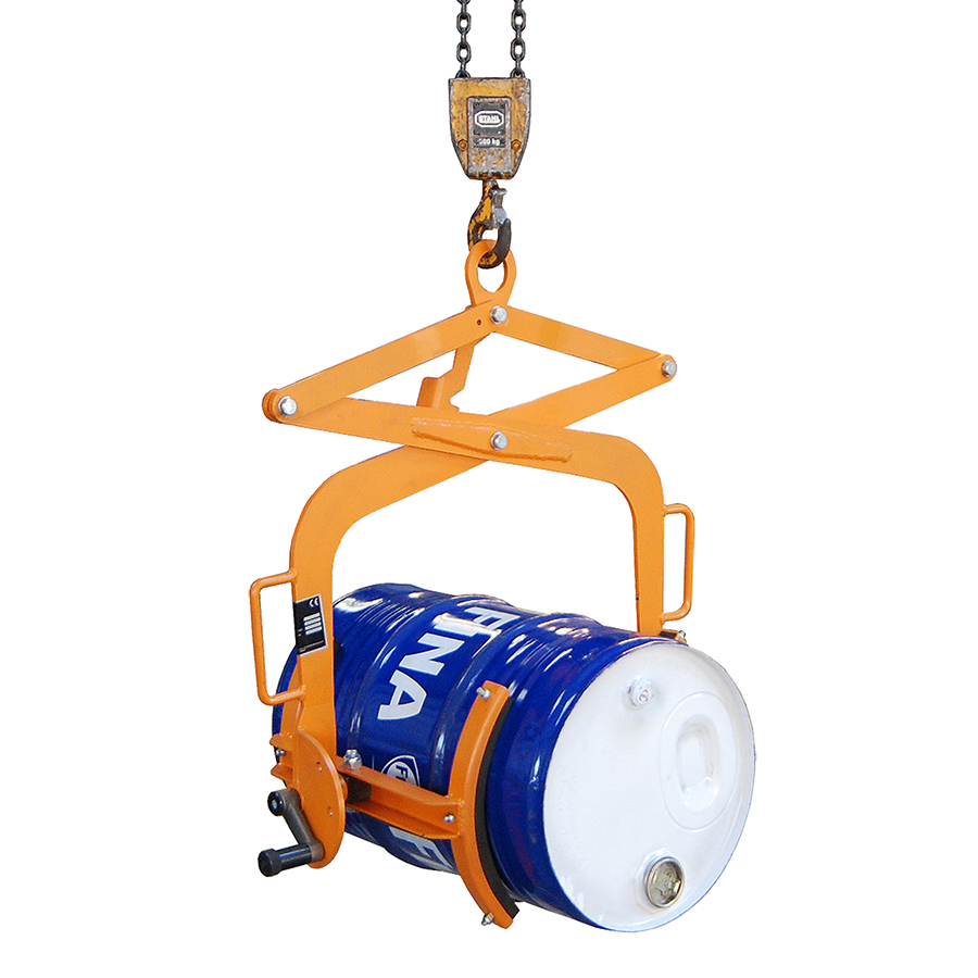 [049976] Pinza volteadora de bidones mediante grúa - Dim.: 320x805x905h mm - Naranja ral 2000