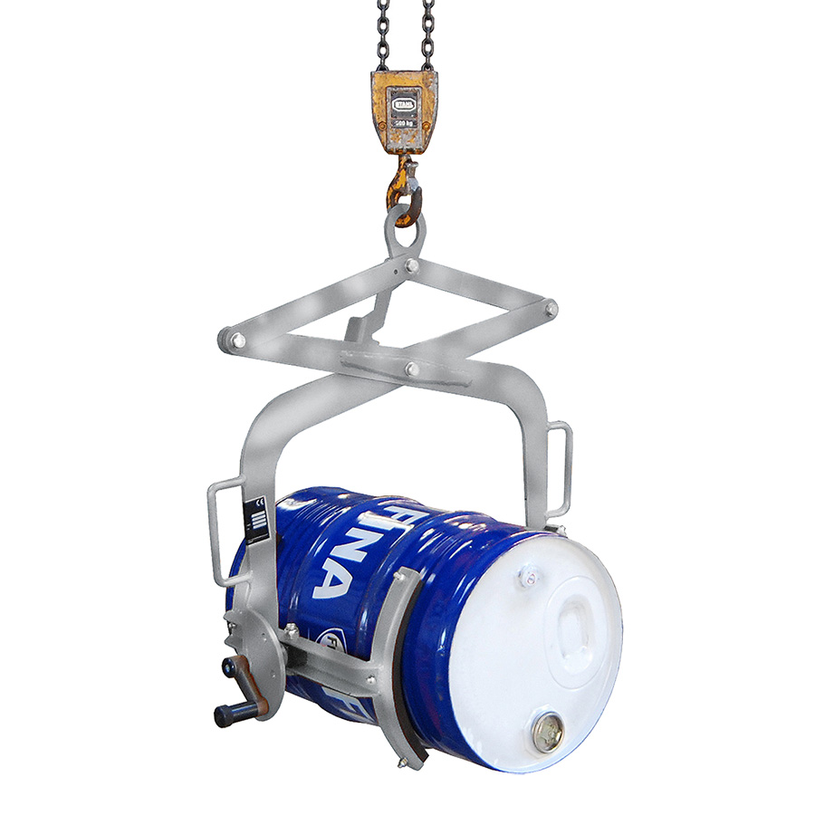 [049977] Pinza volteadora de bidones mediante grúa - Dim.: 320x805x905h mm - Acero galvanizado