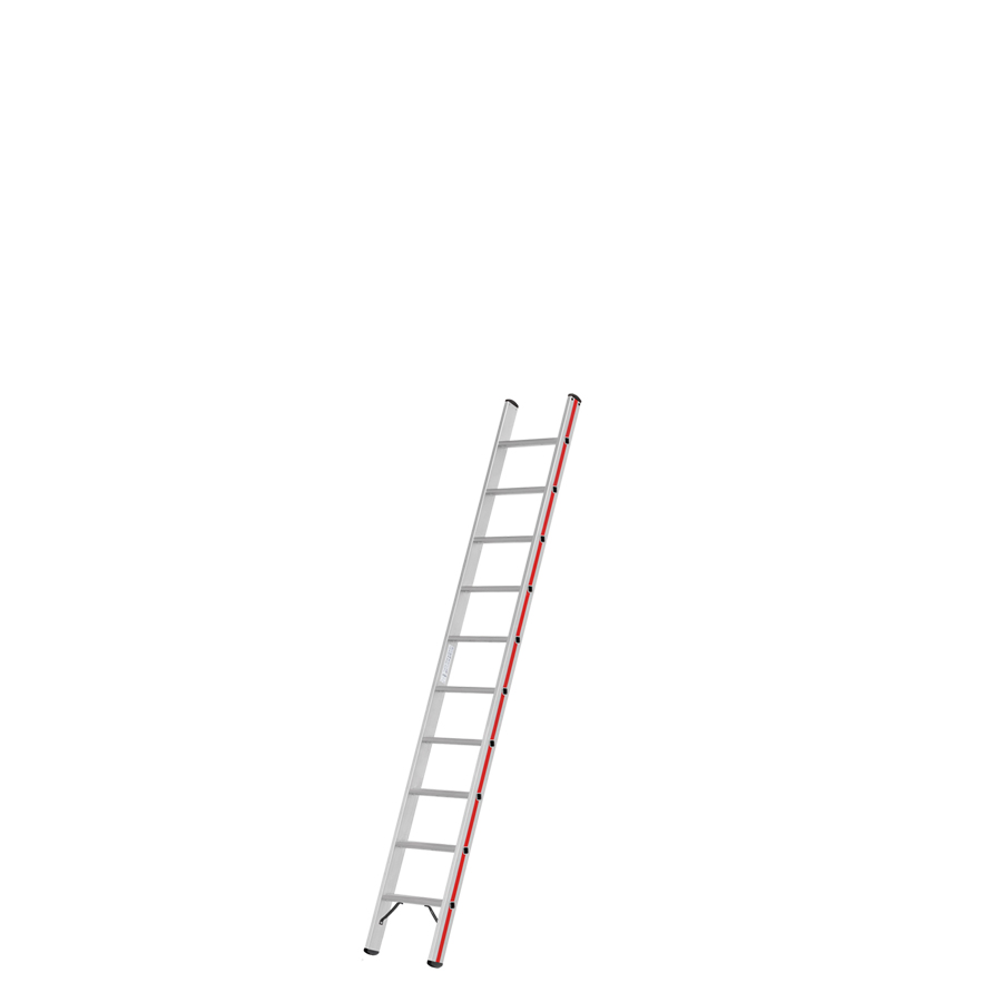 [049992] Escalera apoyable manual de un tramo para uso intensivo con 10 escalones - Dim.: 425x2720h mm - Aluminio