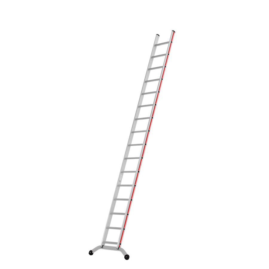 [049995] Escalera apoyable manual de un tramo para uso intensivo con 16 escalones - Dim.: 961x4220h mm - Aluminio