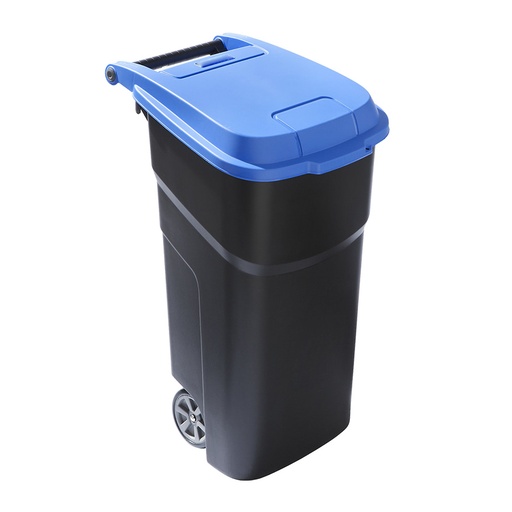 [050005] Basurera para interior de 100 lts de capacidad con tapa - Dim.: 590x510x920h mm - Negro y azul