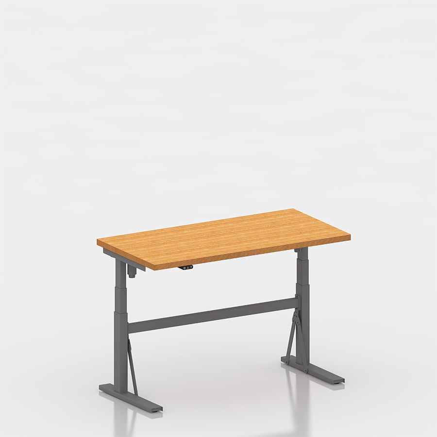 [050017] Estación de trabajo con encimera regulable en altura eléctricamente - Dim.: 1500x750x690/1160h mm - Gris ral 7037