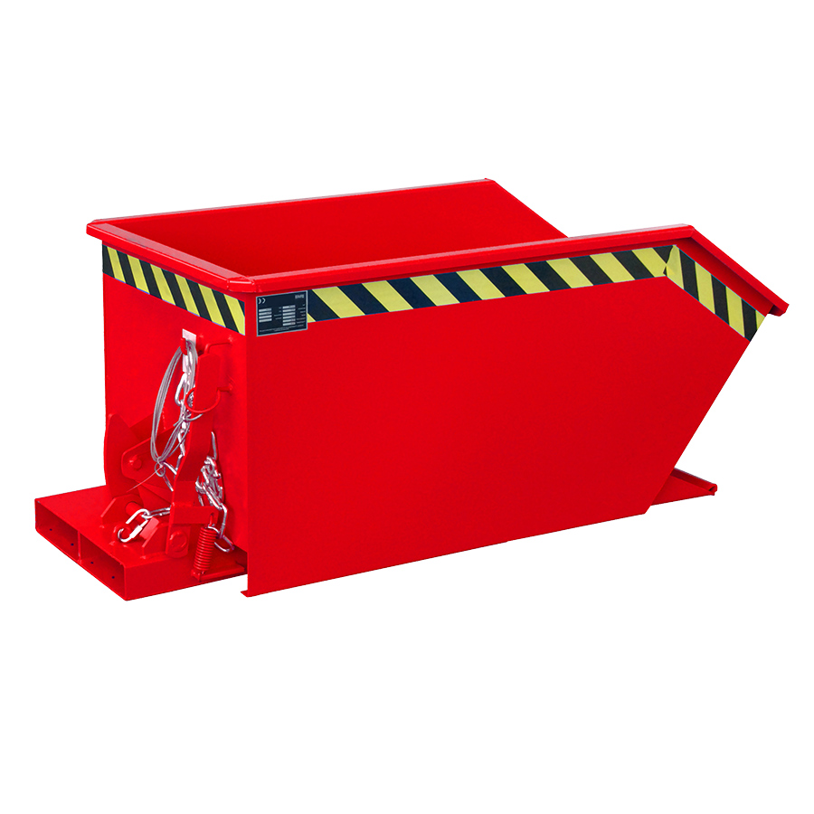 [050054] Contenedor metálico autobasculante de 0,3 m³ - Dim.: 1440x680x580h mm - rojo ral 3000
