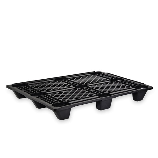 [050079] Palet plástico europeo, ligero, encajable y con superficie rejada - Dim.: 1200x800x133h mm - Negro