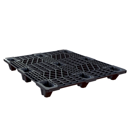 [050080] Palet plástico americano, ligero, encajable y con superficie rejada - Dim.: 1200x1000x140h mm - Negro