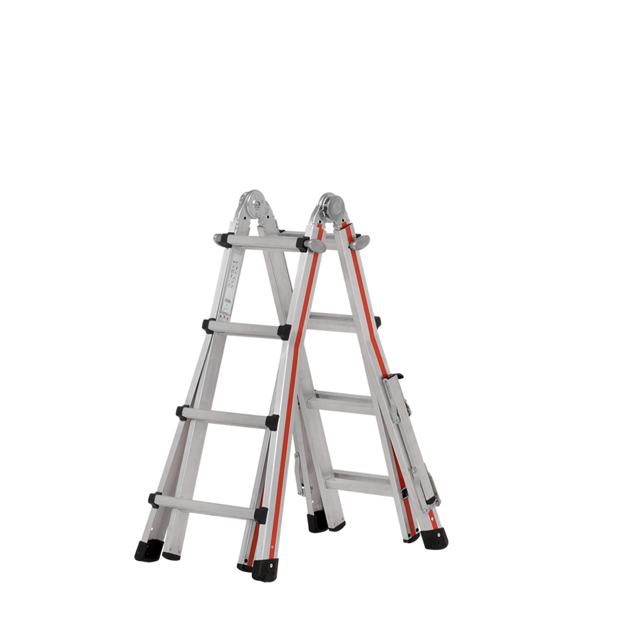 [050088] Escalera manual telescópica para uso experto con 14 peldaños - Dim. plegada: 610x200x1200h mm - Aluminio