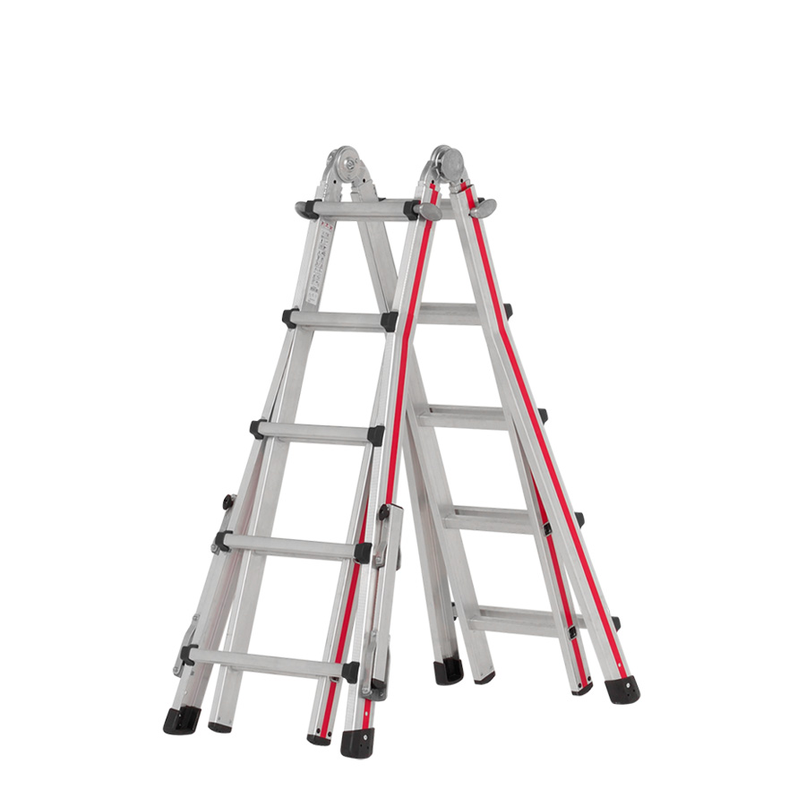 [050089] Escalera manual telescópica para uso experto con 18 peldaños - Dim. plegada: 680x200x1500h mm - Aluminio