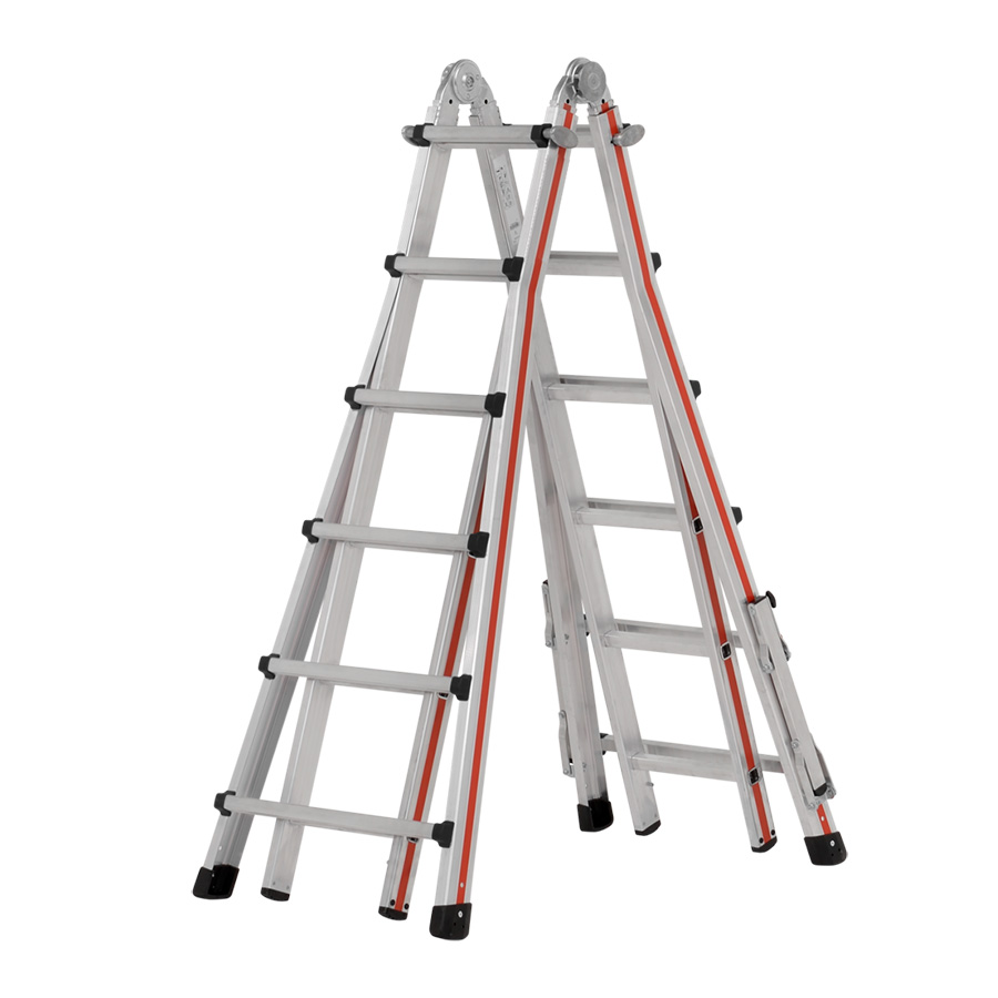 [050090] Escalera manual telescópica para uso experto con 22 peldaños - Dim. plegada: 750x200x1800h mm - Aluminio