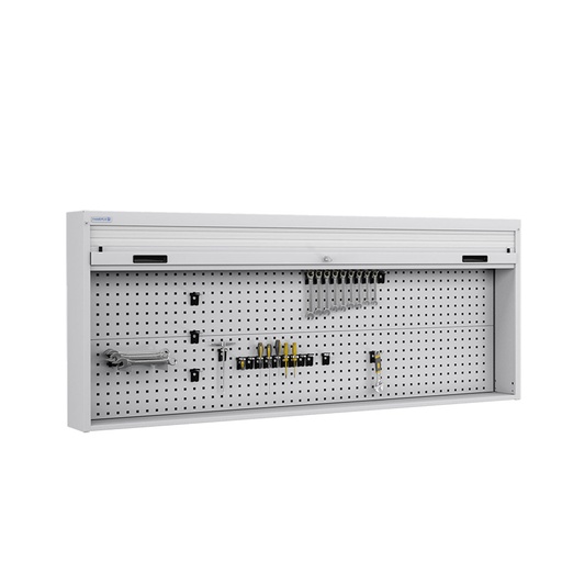 [050107] Armario metálico con persiana y paneles interiores perforados para herramientas - Dim.: 1937x210x810h mm - Gris ral 7035