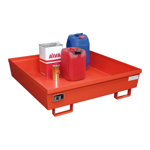 [050291] Cubeta colectora metálica de 280 litros de capacidad - Dim.: 1200x1200x335h mm - Rojo ral 3000