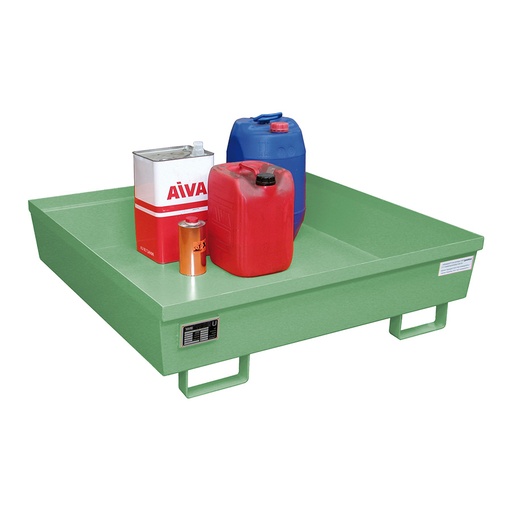 [050293] Cubeta colectora metálica de 280 litros de capacidad - Dim.: 1200x1200x335h mm - Verde ral 6011