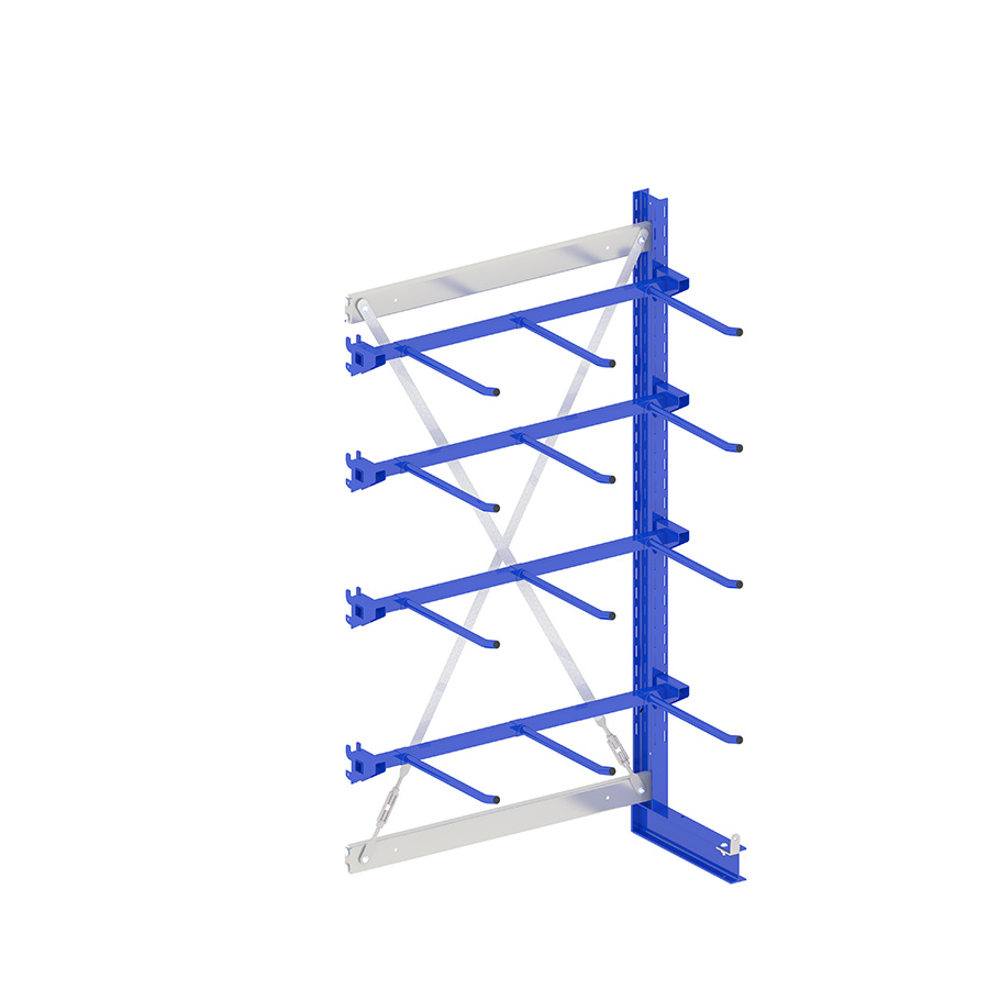 [050316] Estantería adicional tipo cantilever para bobinas con 12 ménsulas - Dim.: 1115x500x1980h mm - Azul ral 5010