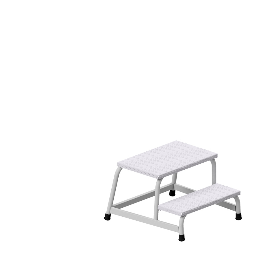 [050321] Pedestal para uso profesional con 2 peldaños - Dim.: 680x380x400h mm - Aluminio