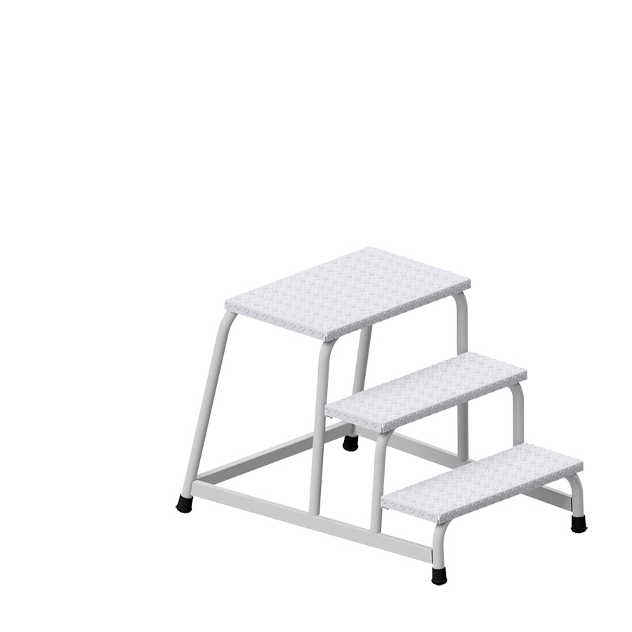 [050322] Pedestal para uso profesional con 3 peldaños - Dim.: 680x380x600h mm - Aluminio
