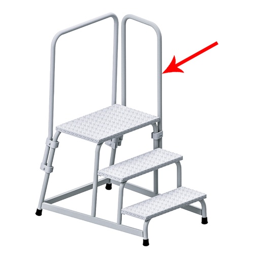 [050326] Pasamanos lateral de aluminio para pedestal de 4 peldaños - Dim. 600h mm - Aluminio