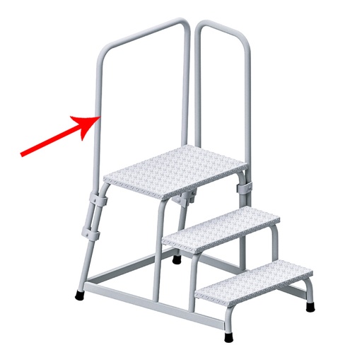 [050328] Barandilla frontal de aluminio para plataforma de pedestal - Dim. 600h mm - Aluminio