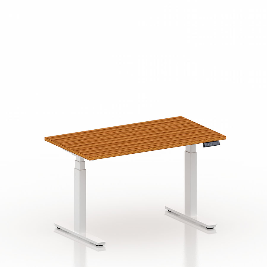 [050393] Mesa elevable eléctricamente con encimera de madera - Dim.: 1250x700x625/1275h mm - Blanco ral 9010