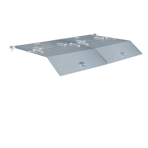 [050448] Tapa abatible articulada para contenedor de 1,5 m³ - acero galvanizado