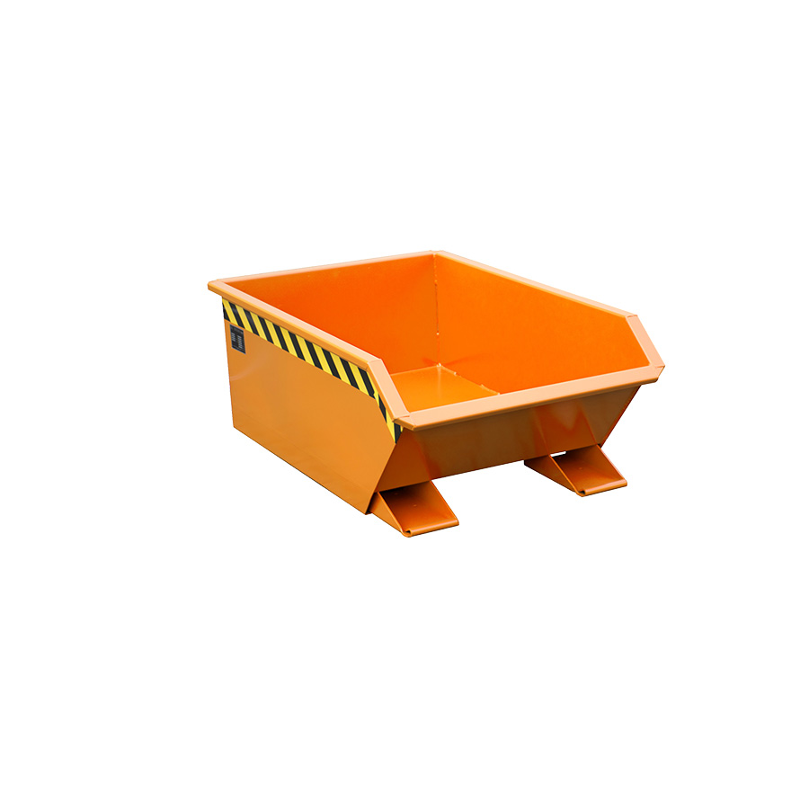 [050458] Contenedor metálico autobasculante superbajo de 0,27 m³ - Dim.: 1385x780x450h mm - naranja ral 2000