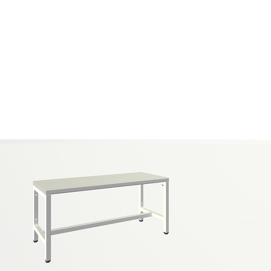 [050469] Banqueta para vestuario con lamas de plástico - Dim.: 1000x370x430h mm - Gris ral 7035
