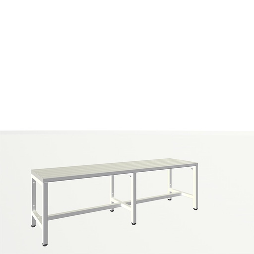 [050470] Banqueta para vestuario con lamas de plástico - Dim.: 1500x370x430h mm - Gris ral 7035