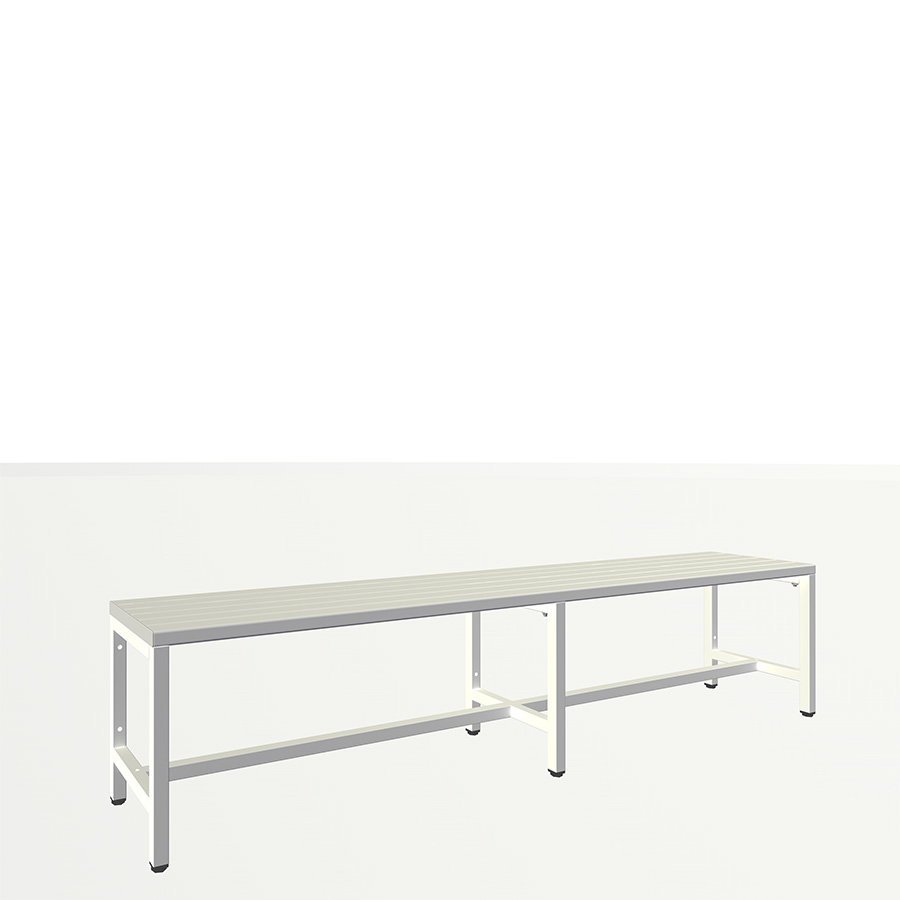 [050471] Banqueta para vestuario con lamas de plástico - Dim.: 2000x370x430h mm - Gris ral 7035