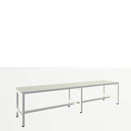 [050471] Banqueta para vestuario con lamas de plástico - Dim.: 2000x370x430h mm - Gris ral 7035