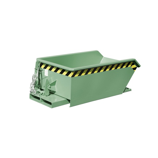 [050491] Contenedor metálico autobasculante superbajo de 0,23 m³ - Dim.: 1385x680x450h mm - verde ral 6011