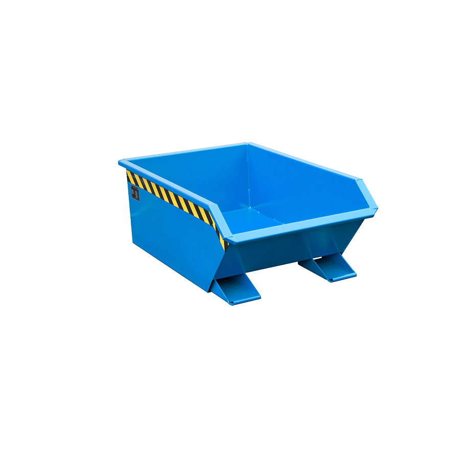 [050494] Contenedor metálico autobasculante superbajo de 0,27 m³ - Dim.: 1385x780x450h mm - azul ral 5012