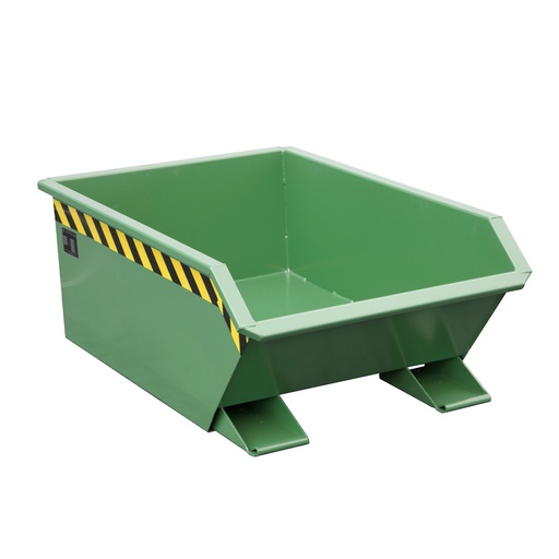 [050495] Contenedor metálico autobasculante superbajo de 0,27 m³ - Dim.: 1385x780x450h mm - verde ral 6011