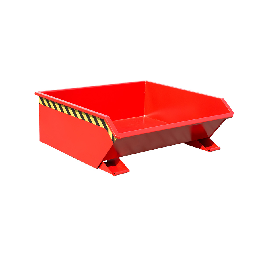 [050497] Contenedor metálico autobasculante superbajo de 0,46 m³ - Dim.: 1385x1280x450h mm - rojo ral 3000