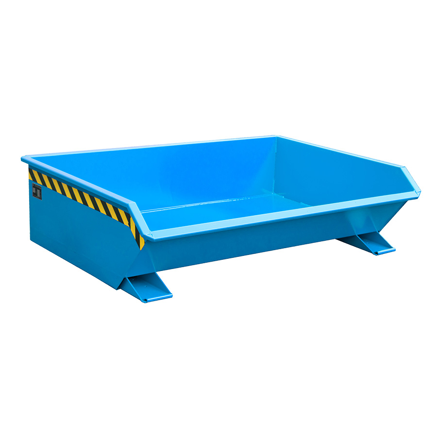 [050502] Contenedor metálico autobasculante superbajo de 0,61 m³ - Dim.: 1385x1680x450h mm - azul ral 5012