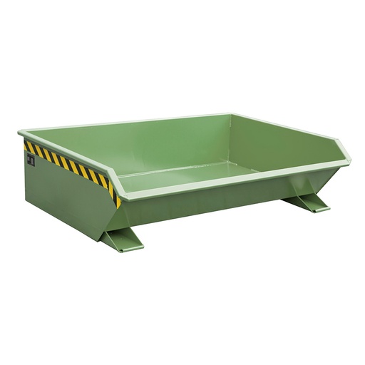 [050503] Contenedor metálico autobasculante superbajo de 0,61 m³ - Dim.: 1385x1680x450h mm - verde ral 6011