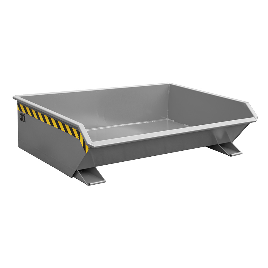 [050504] Contenedor metálico autobasculante superbajo de 0,61 m³ - Dim.: 1385x1680x450h mm - gris ral 7005