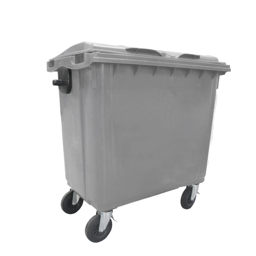 [050519] Contenedor plástico para la recogida de residuos de 770 lts de volumen - Dim.: 1370x815x1305h mm - Gris claro