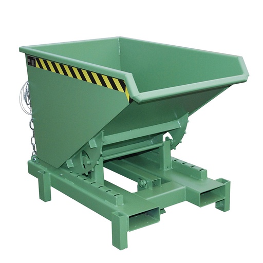 [050527] Contenedor metálico basculante 0,3 m³ (sin tapa) - Dim.:  1310x805x970 mm - Verde ral 6011