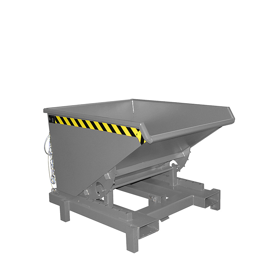 [050540] Contenedor metálico basculante 0,6 m³ (sin tapa) - Dim.:  1310x1105x970 mm - gris ral 7005