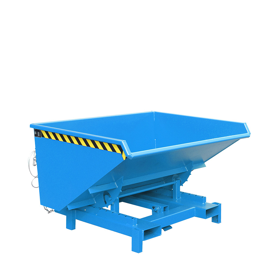 [050542] Contenedor metálico basculante 0,9 m³ (sin tapa) - Dim.:  1310x1580x970h mm - Azul ral 5012